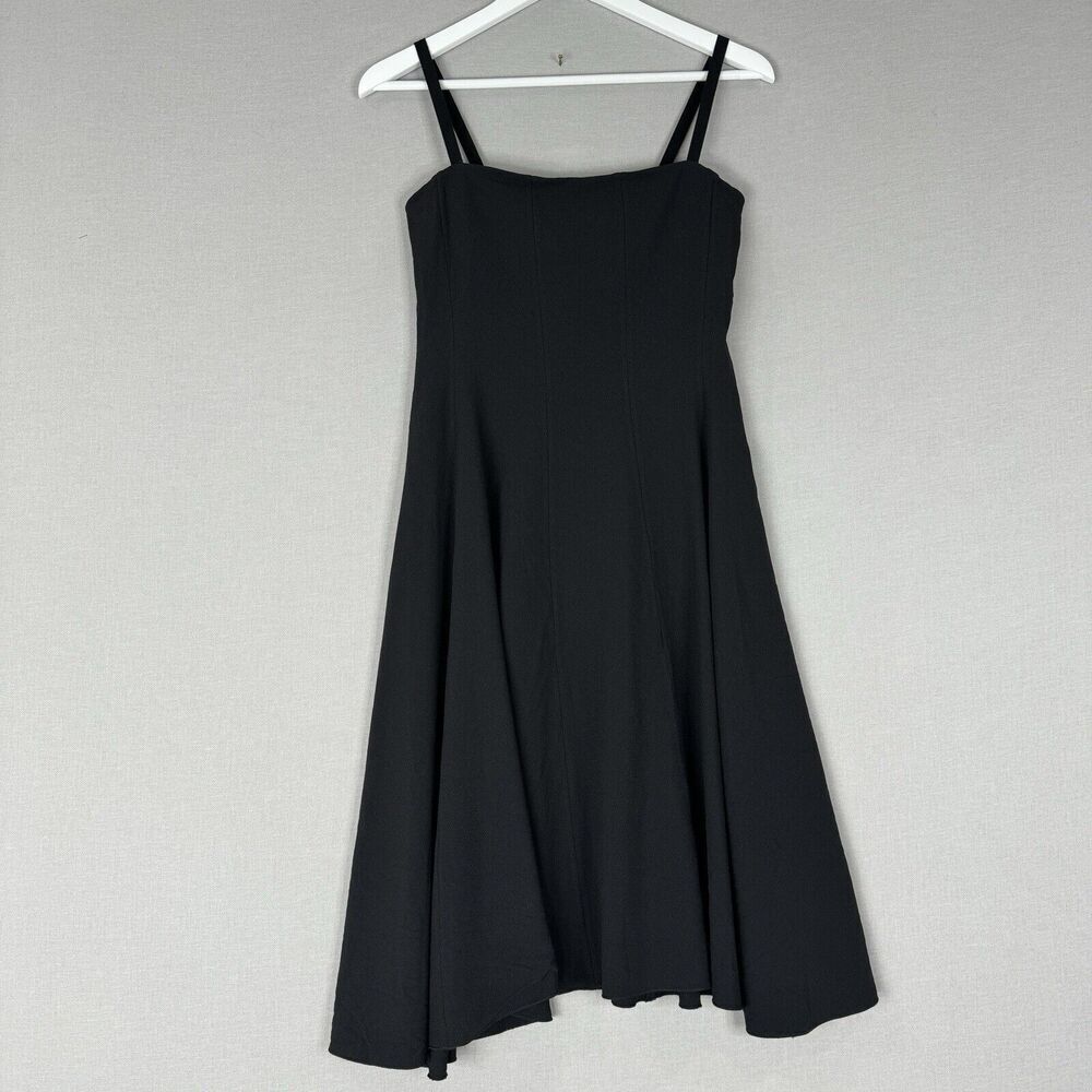 Theory Womens Dress‎ 4 Black Trelle Rosina Crepe Corset Bust Cocktail Asymmetric